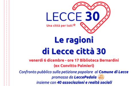 “Le ragioni di Lecce 30:  città inclusiva e più sicura per tutti”