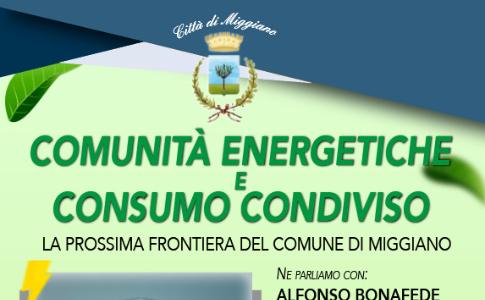 MIGGIANO - GiOVEDI' 30 GENNAIO - INCONTRO PUBBLICO "COMUNITA' ENERGETICHE E CONSUMO CONDIVISO"