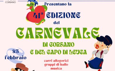 Carnevale Corsano nomi dei carri in gara e cena sociale.