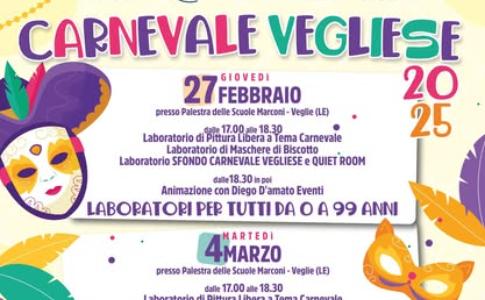 IL CARNEVALE A VEGLIE SI FA IN 4 E DIVENTA INCLUSIVO CON LA QUIET ROOM PER I PIU' PICCOLI